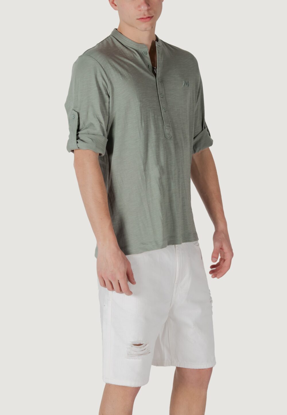 T-shirt Antony Morato regular fit with embroidered logo Verde - Foto 3