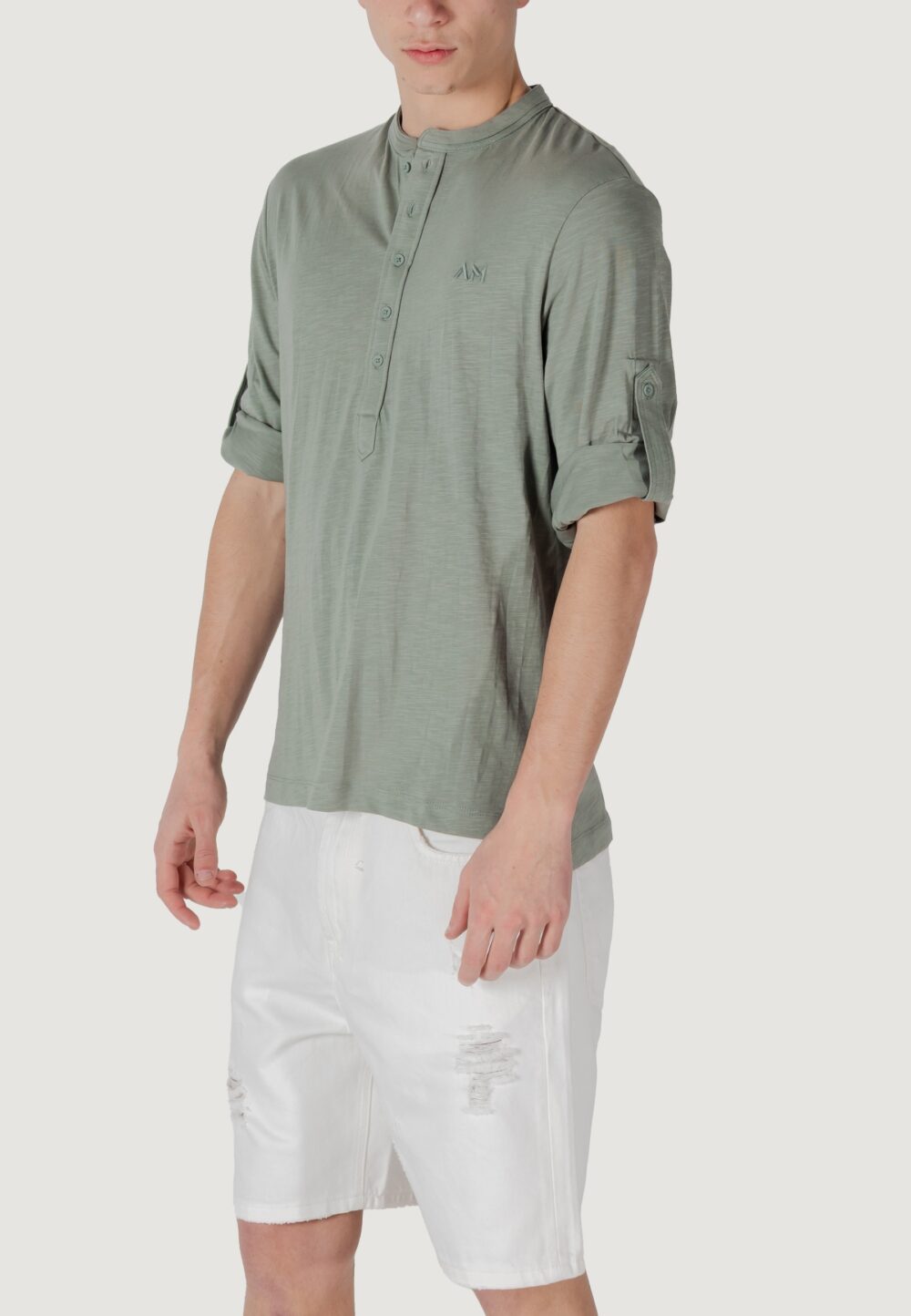 T-shirt Antony Morato regular fit with embroidered logo Verde - Foto 4