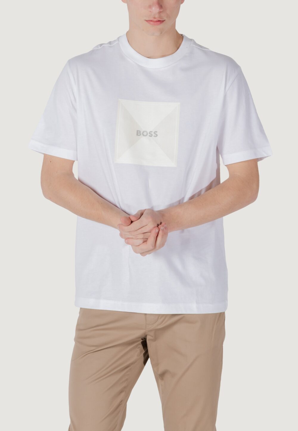 T-shirt Boss tee logo rib 10270342 01 Bianco - Foto 1
