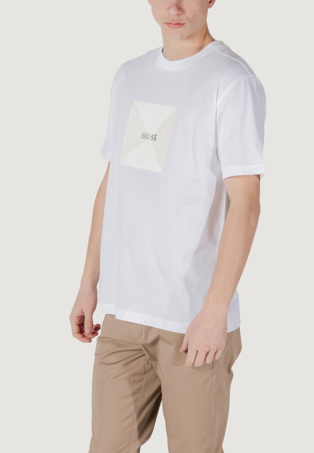 T-shirt Boss tee logo rib 10270342 01 Bianco - Foto 4