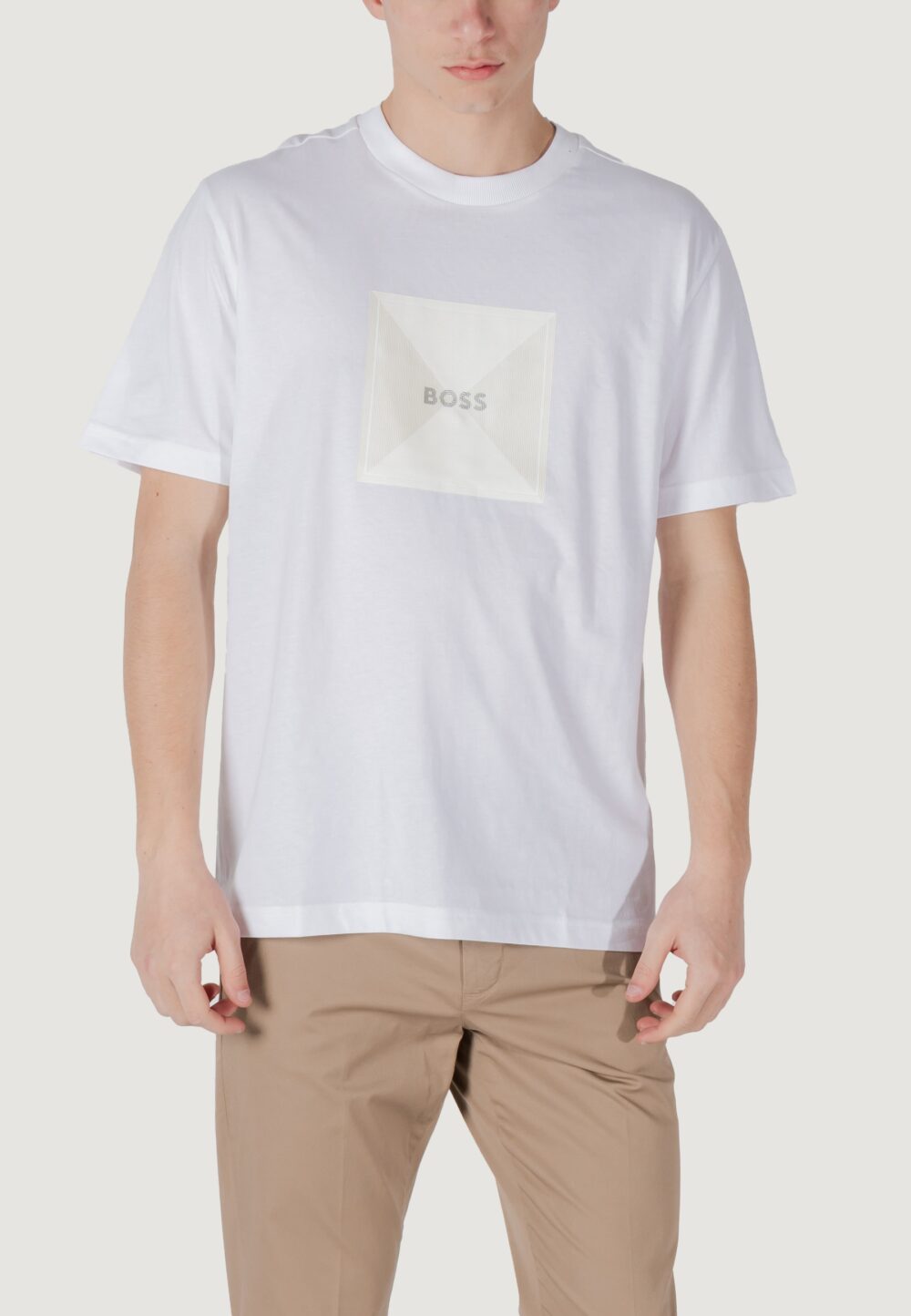 T-shirt Boss tee logo rib 10270342 01 Bianco - Foto 5