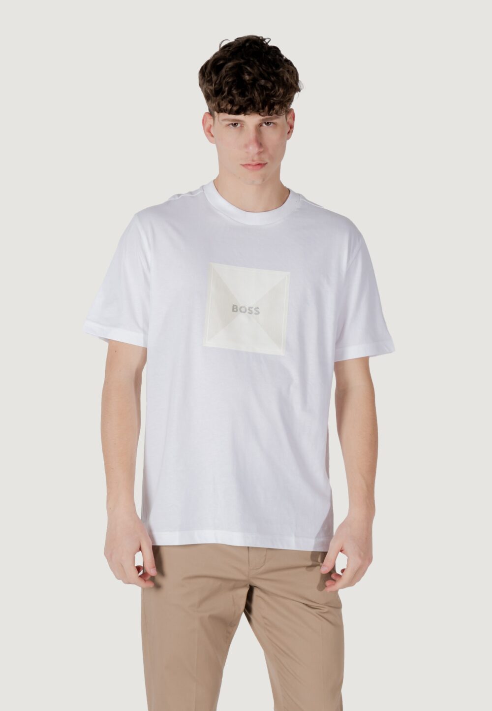 T-shirt Boss tee logo rib 10270342 01 Bianco - Foto 6