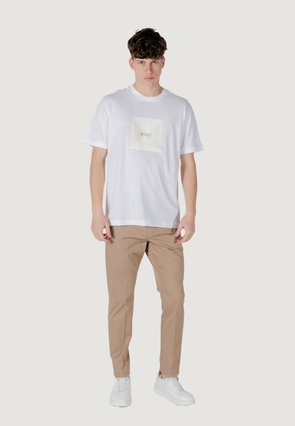 T-shirt Boss tee logo rib 10270342 01 Bianco - Foto 7
