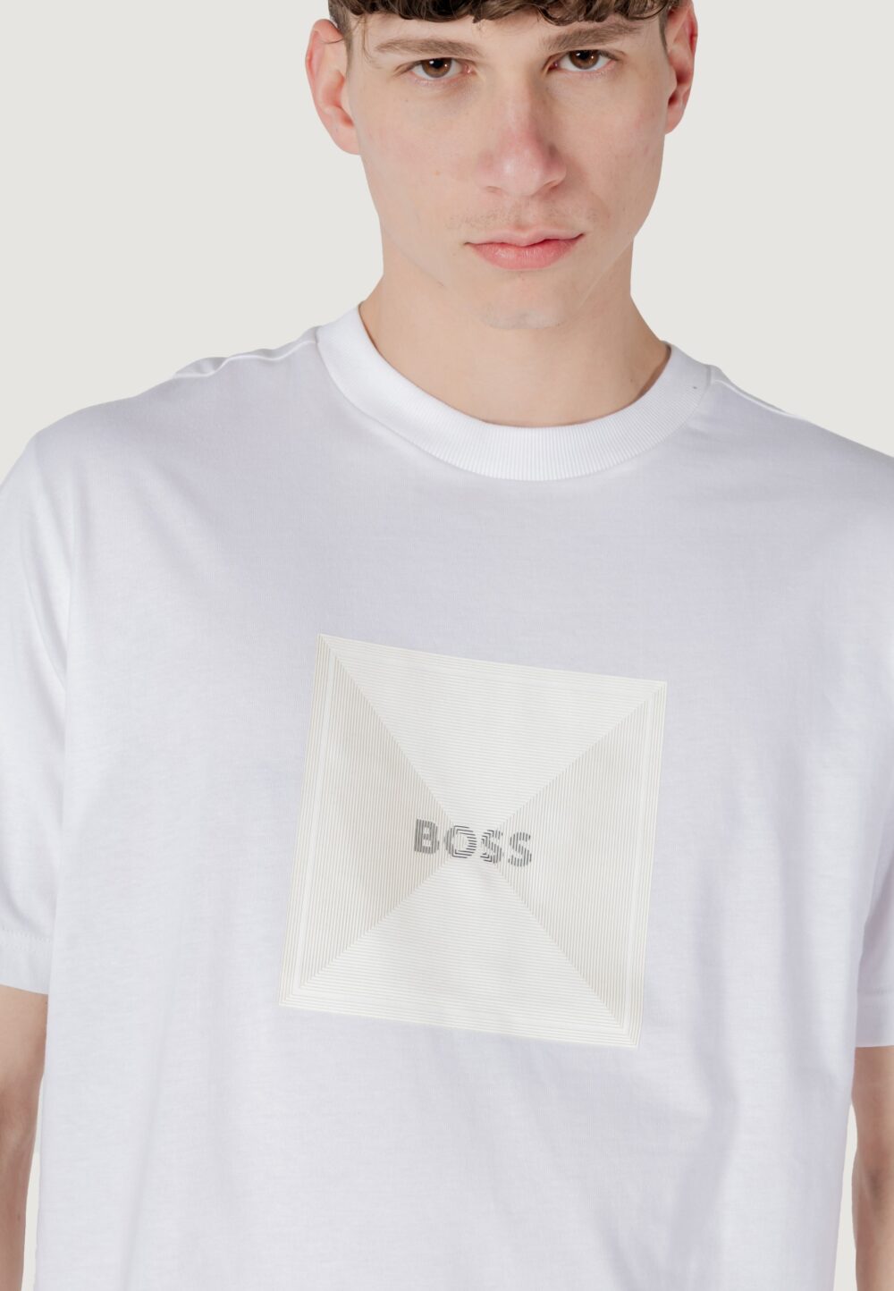 T-shirt Boss tee logo rib 10270342 01 Bianco - Foto 9