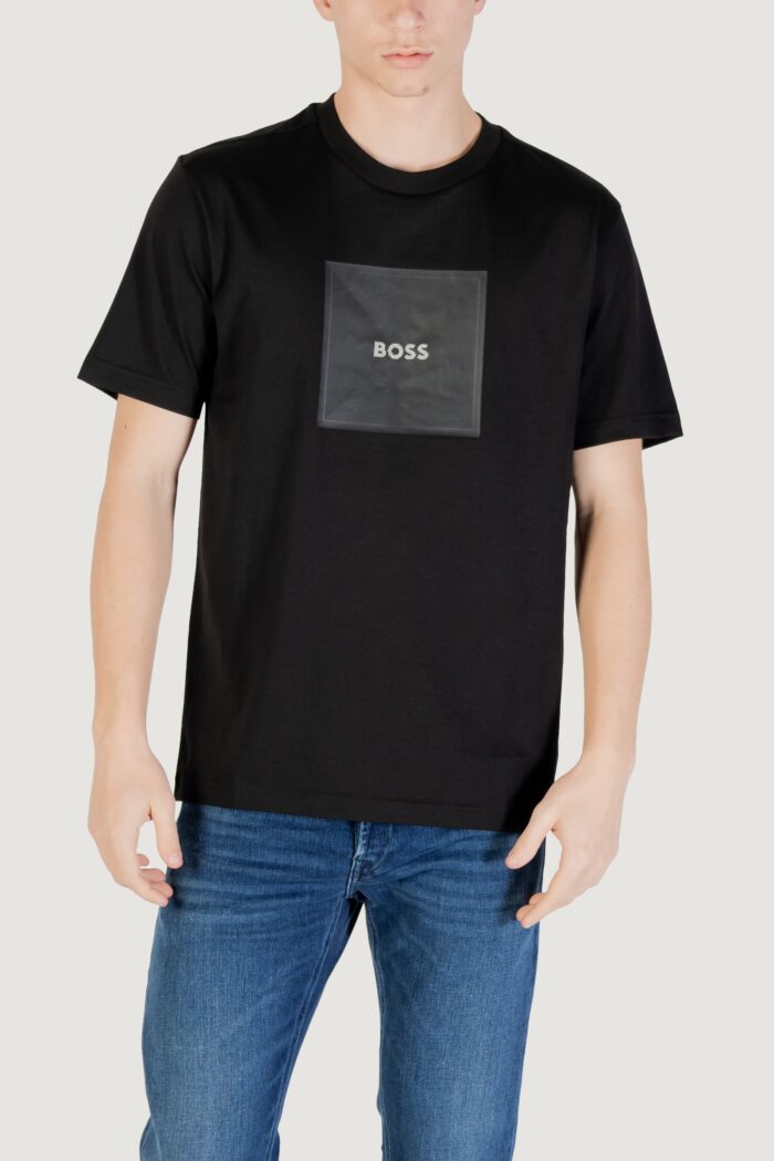 T-shirt Boss tee logo rib 10270342 01 Nero
