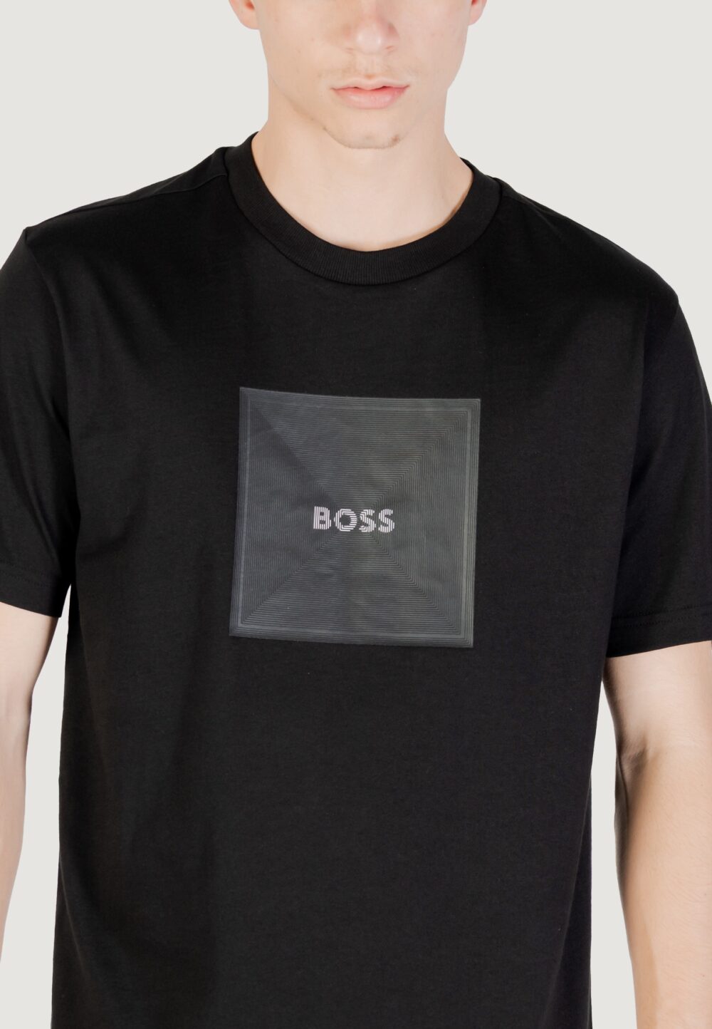 T-shirt Boss tee logo rib 10270342 01 Nero - Foto 2