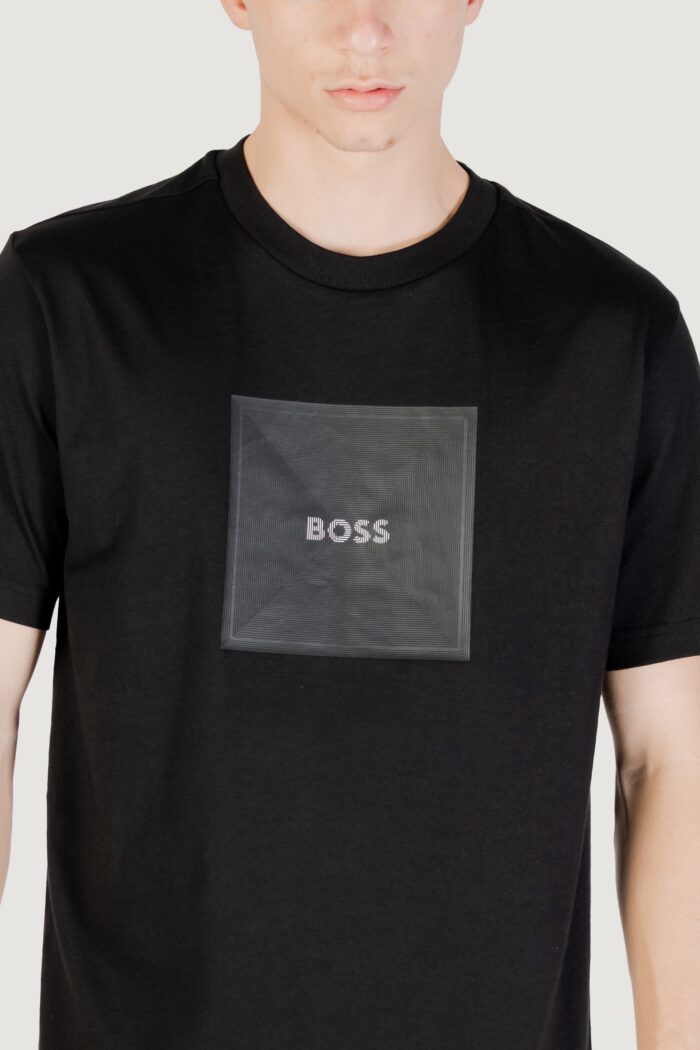 T-shirt Boss tee logo rib 10270342 01 Nero