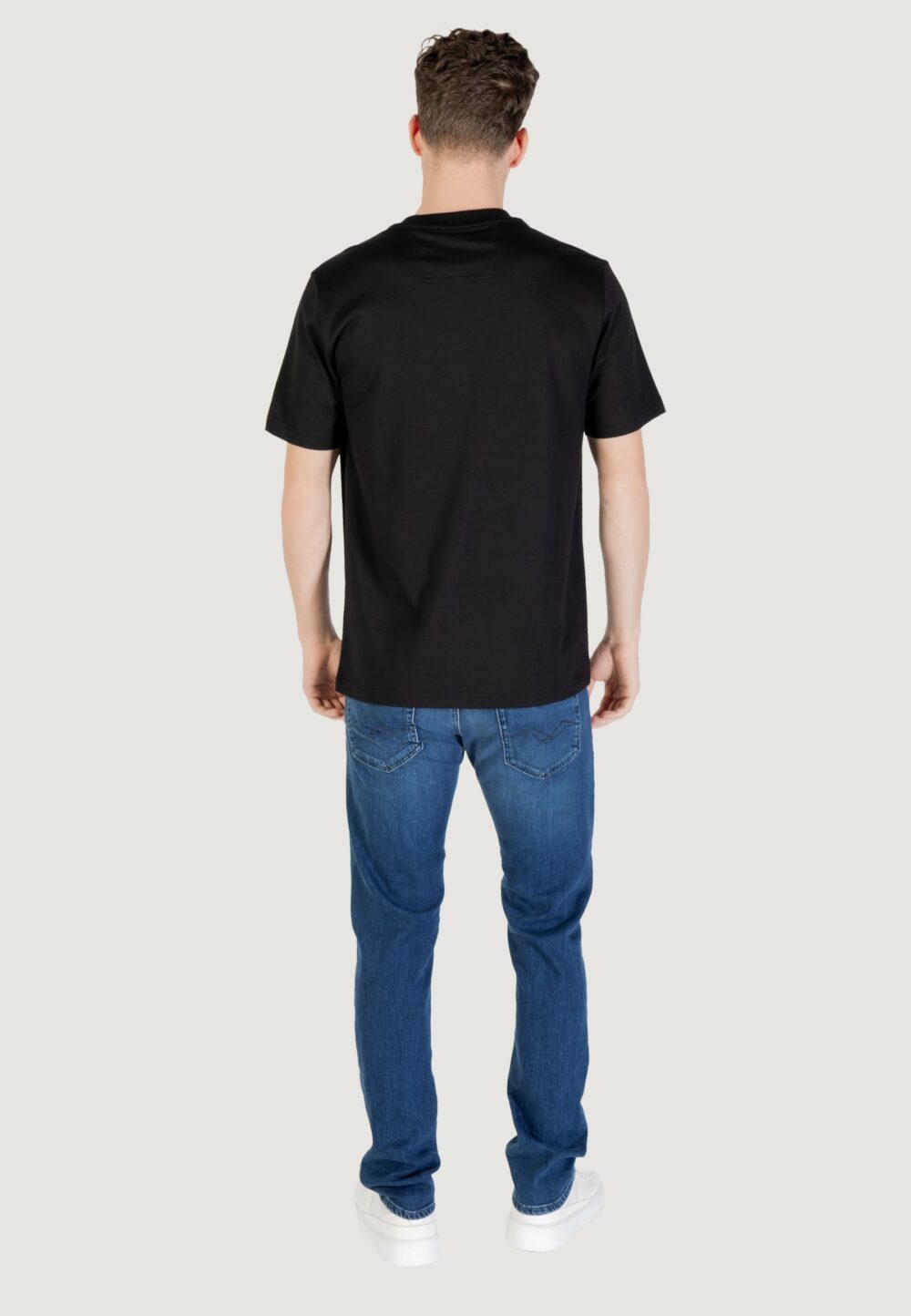 T-shirt Boss tee logo rib 10270342 01 Nero - Foto 8