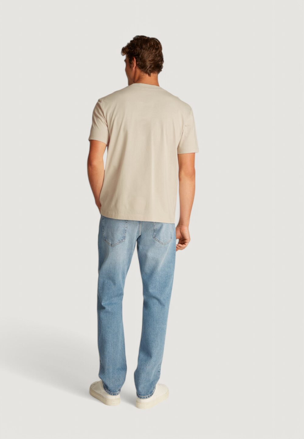 T-shirt Calvin Klein Jeans ck applique tee Beige - Foto 4
