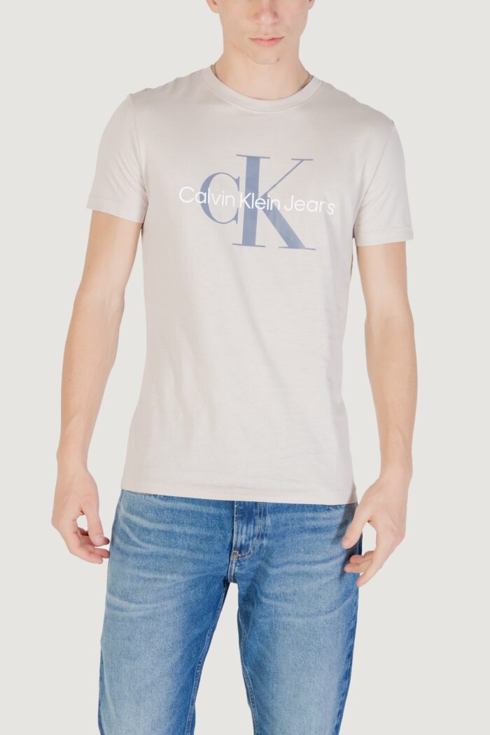 T-shirt Calvin Klein Jeans seasonal monologo Beige chiaro