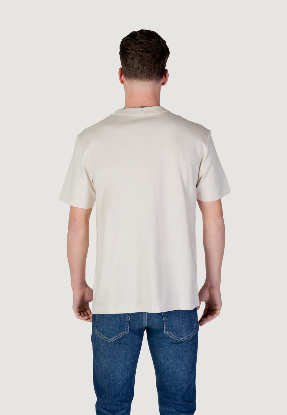 T-shirt Calvin Klein Jeans shiny monologo tee Beige chiaro - Foto 3