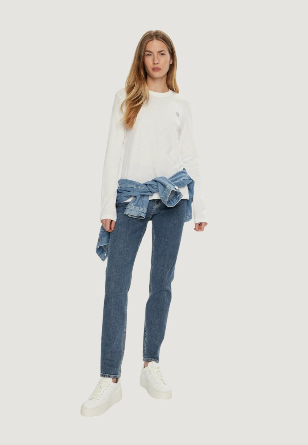 T-shirt Calvin Klein Jeans ck embro regular lon Bianco - Foto 2