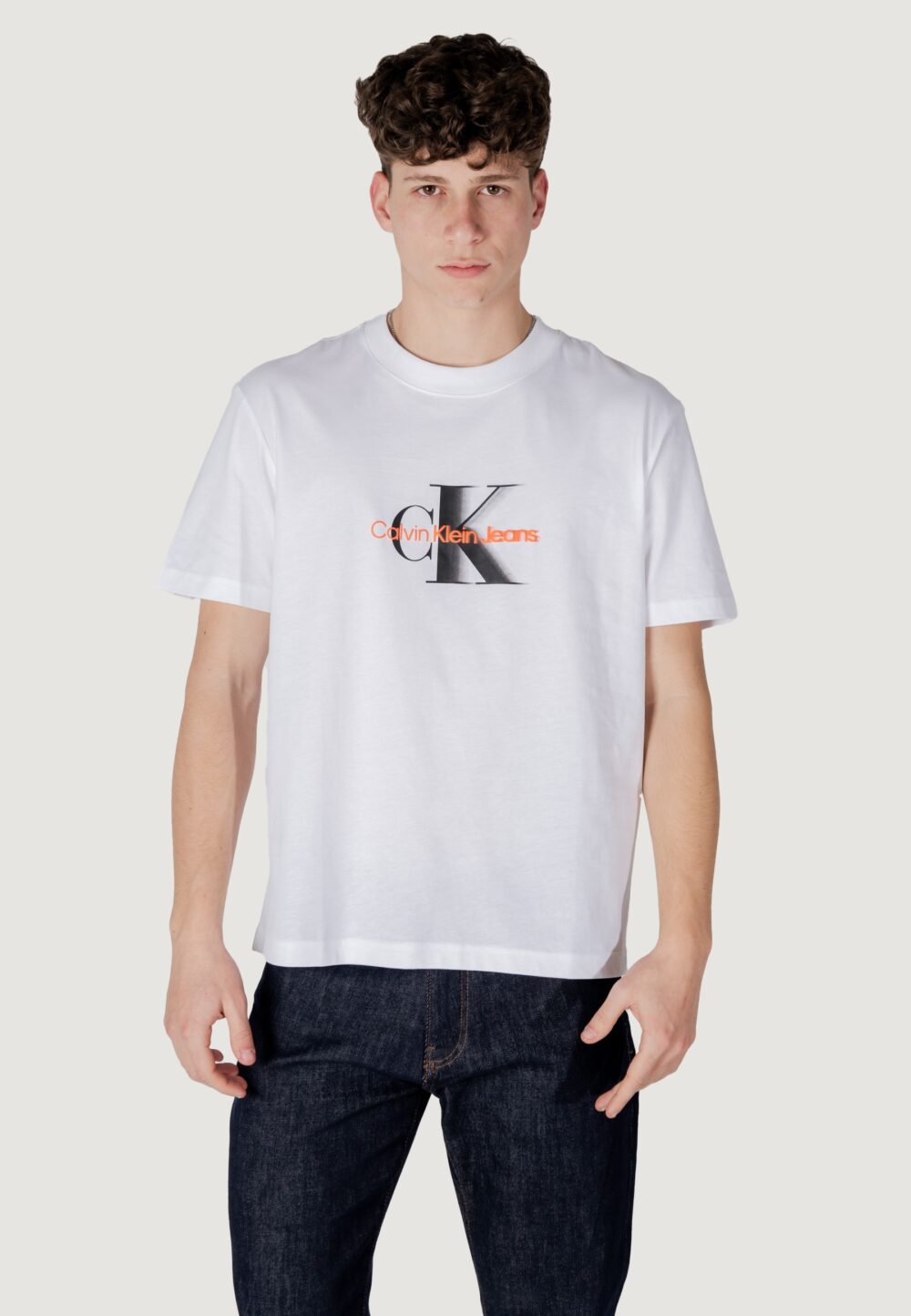 T-shirt Calvin Klein Jeans monologo shift tee Bianco - Foto 6