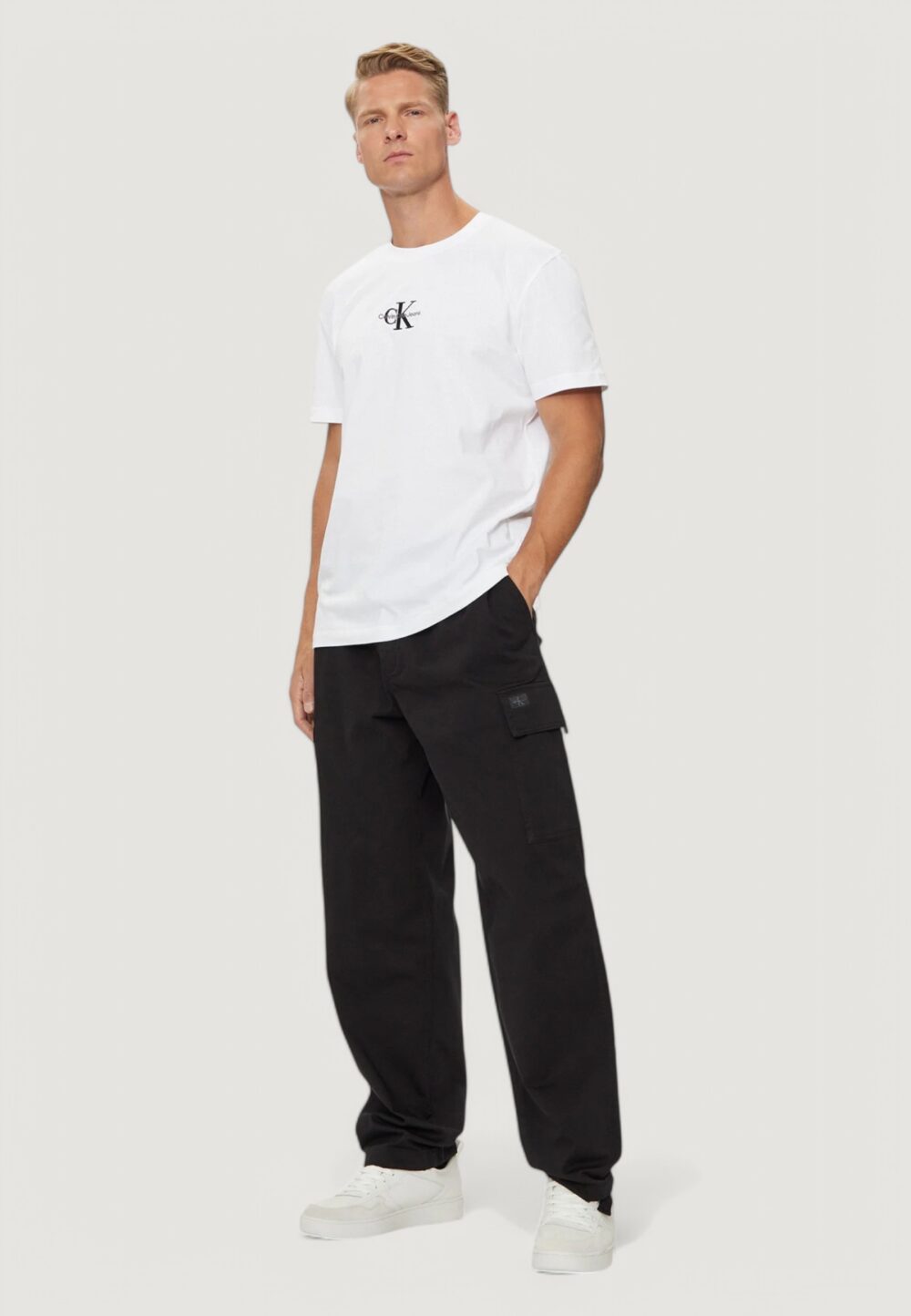 T-shirt Calvin Klein Jeans monologo tee Bianco - Foto 4
