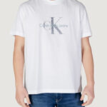 T-shirt Calvin Klein Jeans textured monologo tee Bianco - Foto 1