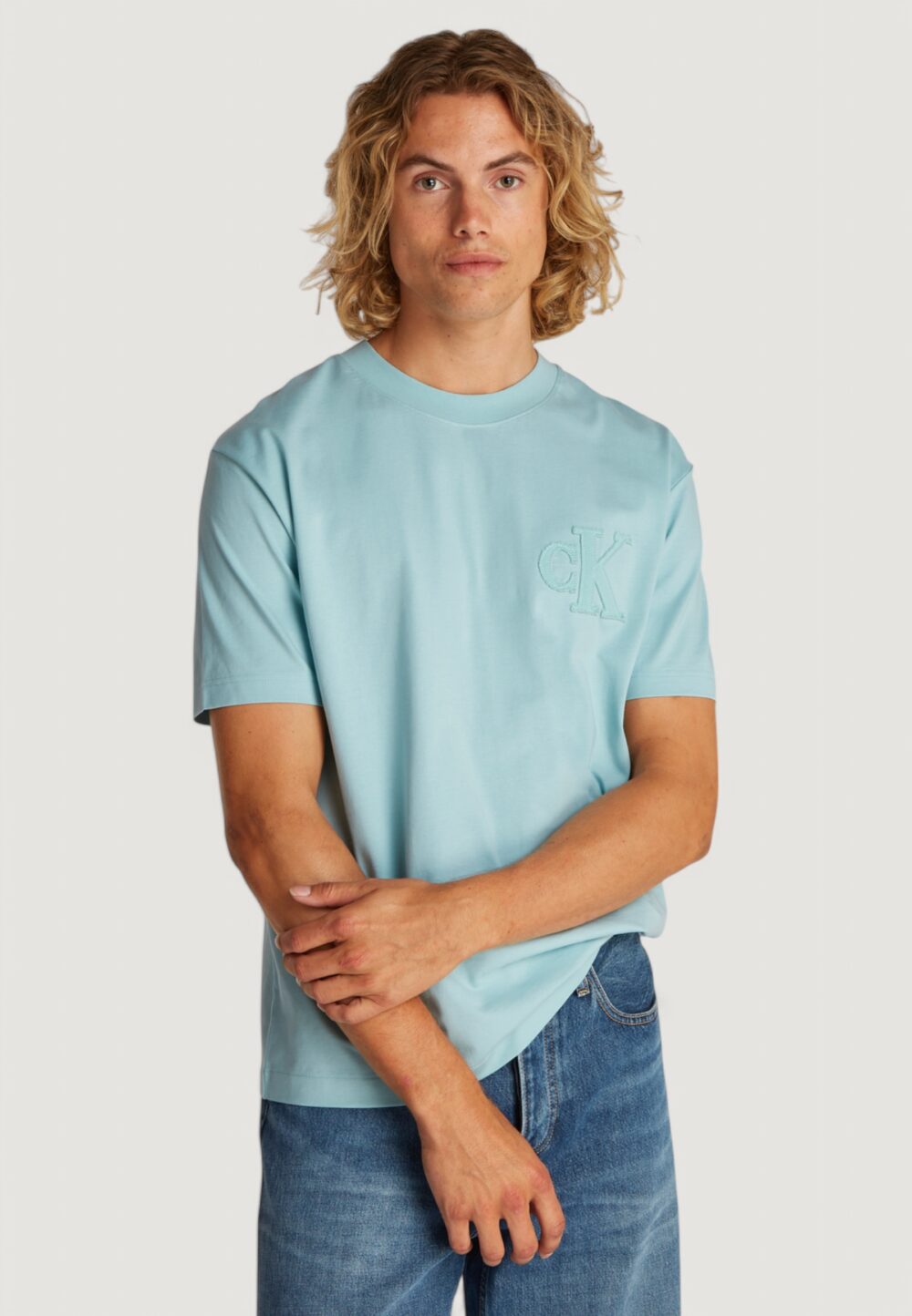 T-shirt Calvin Klein Jeans ck applique tee Menta - Foto 1