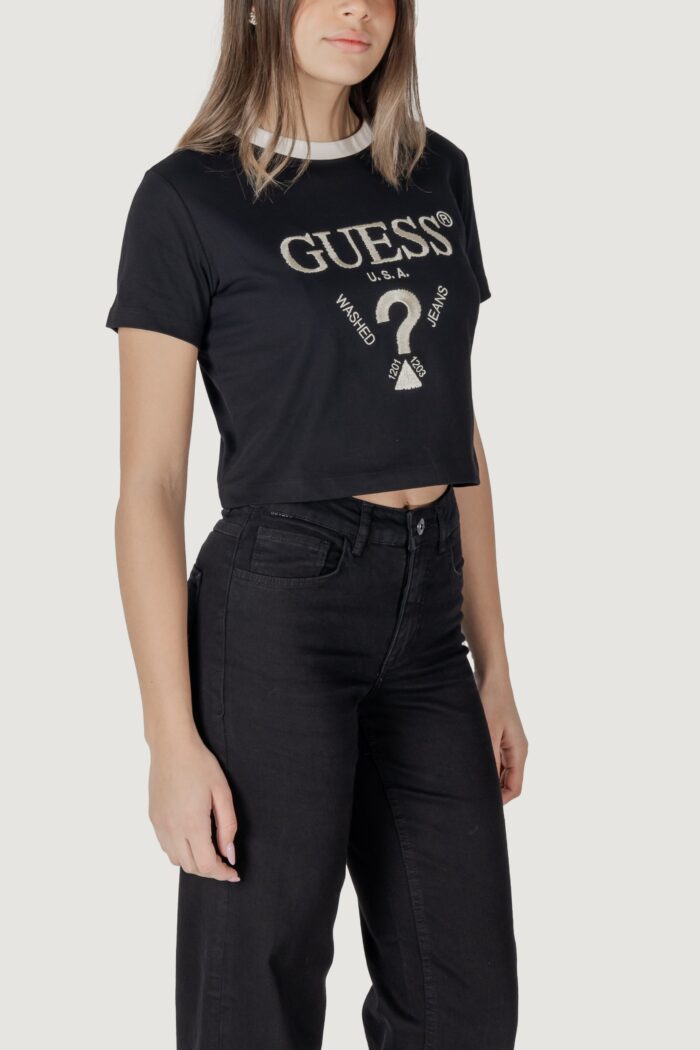 T-shirt Guess Active filanta crop tee Nero