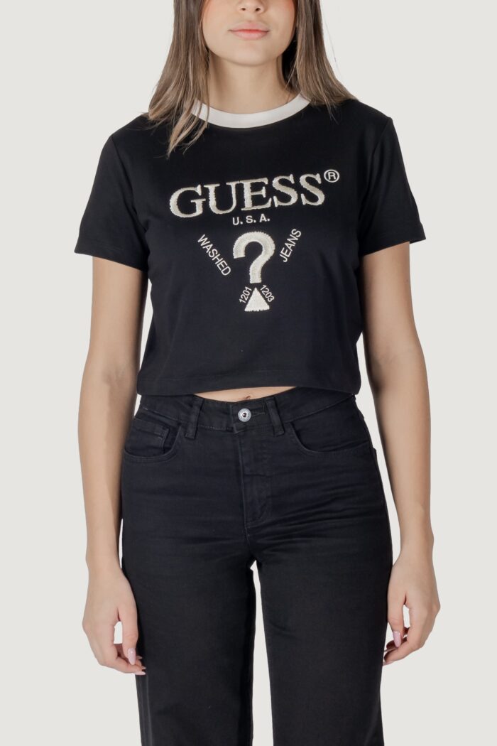 T-shirt Guess Active filanta crop tee Nero