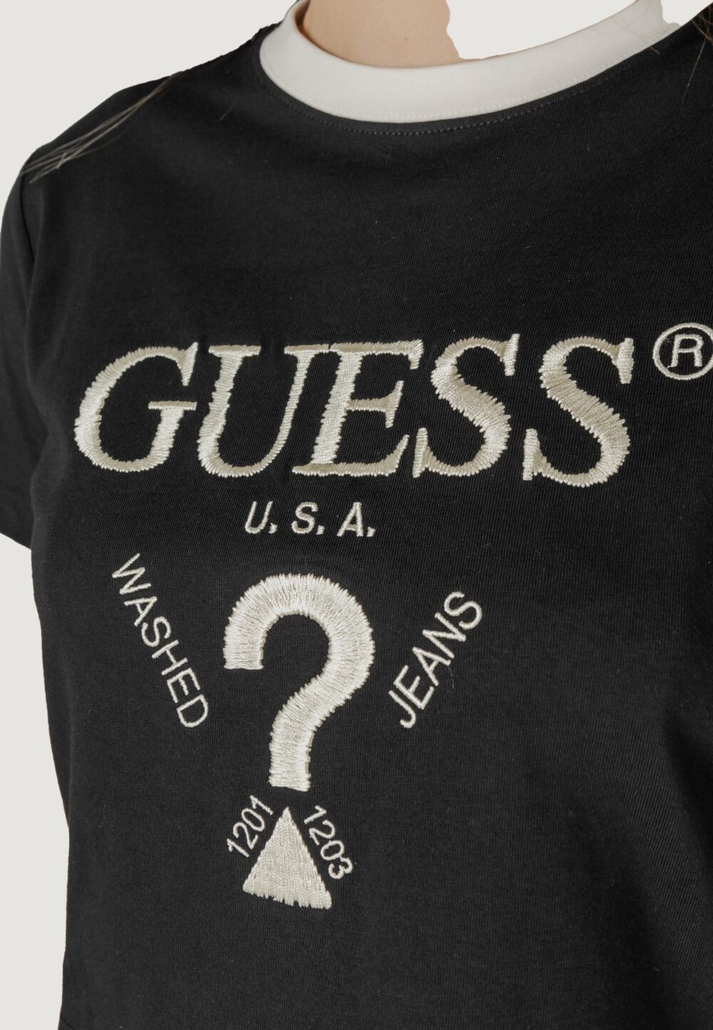 T-shirt Guess Active filanta crop tee Nero - Foto 8