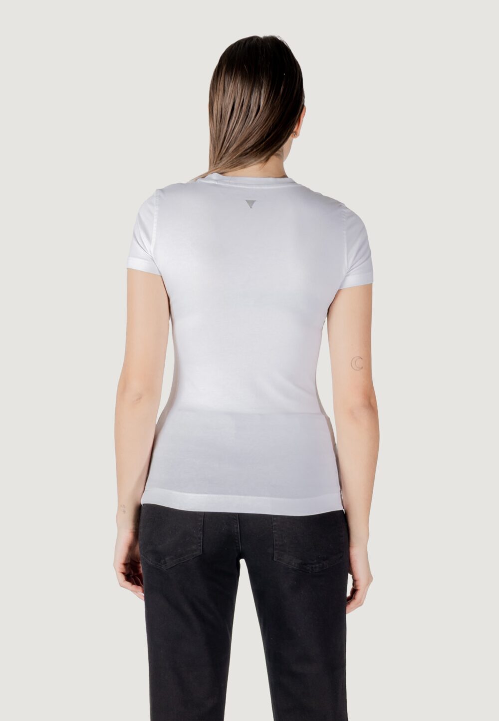 T-shirt Guess cn ss leaf triangle Bianco - Foto 5