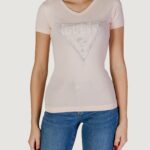 T-shirt Guess ss vn python triangle Rosa - Foto 1