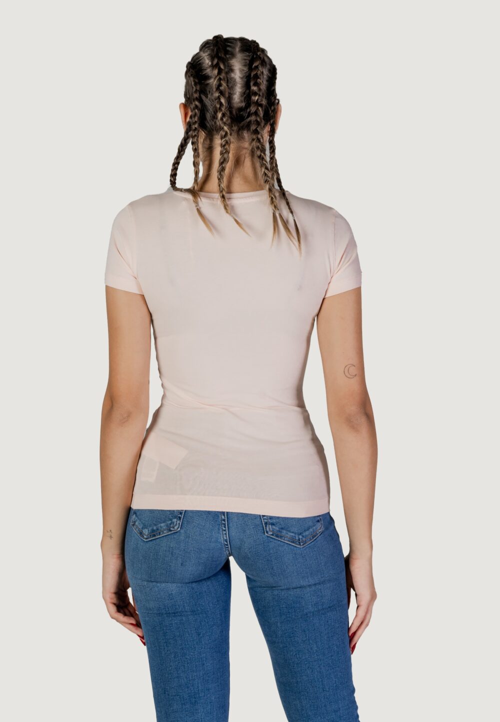 T-shirt Guess ss vn python triangle Rosa - Foto 2