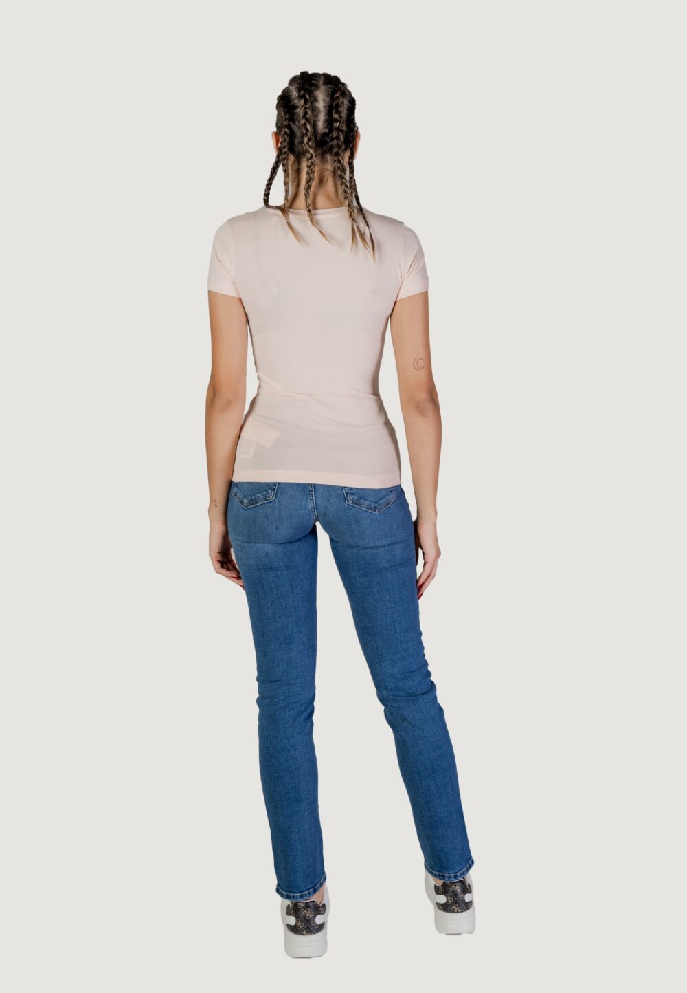 T-shirt Guess ss vn python triangle Rosa - Foto 7