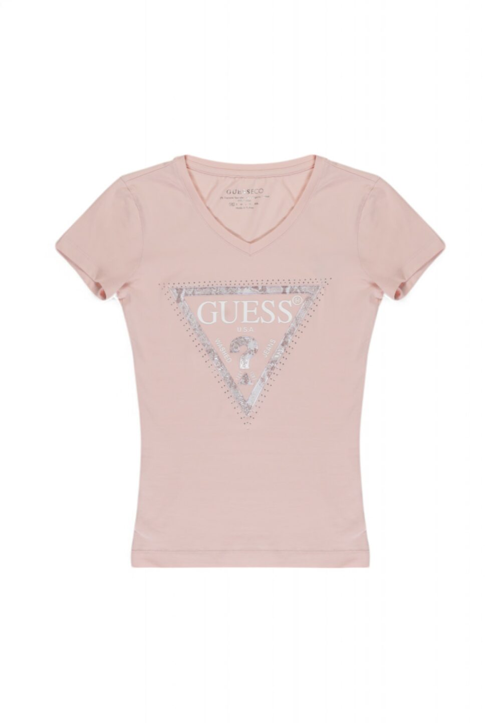 T-shirt Guess ss vn python triangle Rosa - Foto 9