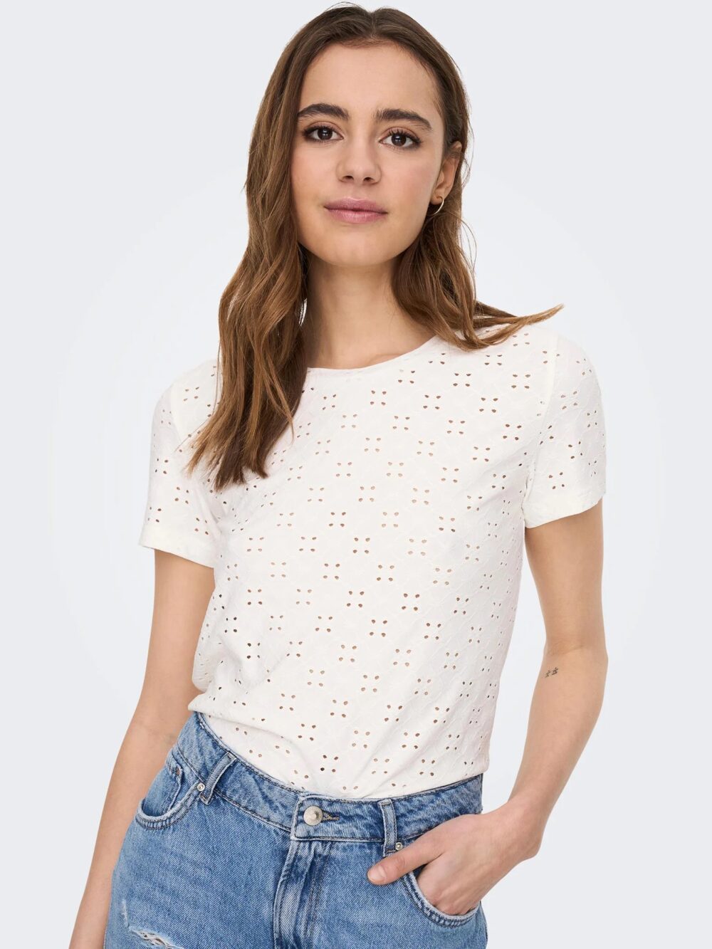 T-shirt Jacqueline de Yong jdycathinka s/s tag top jrs noos Bianco - Foto 1