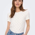 T-shirt Jacqueline de Yong jdycathinka s/s tag top jrs noos Bianco - Foto 1