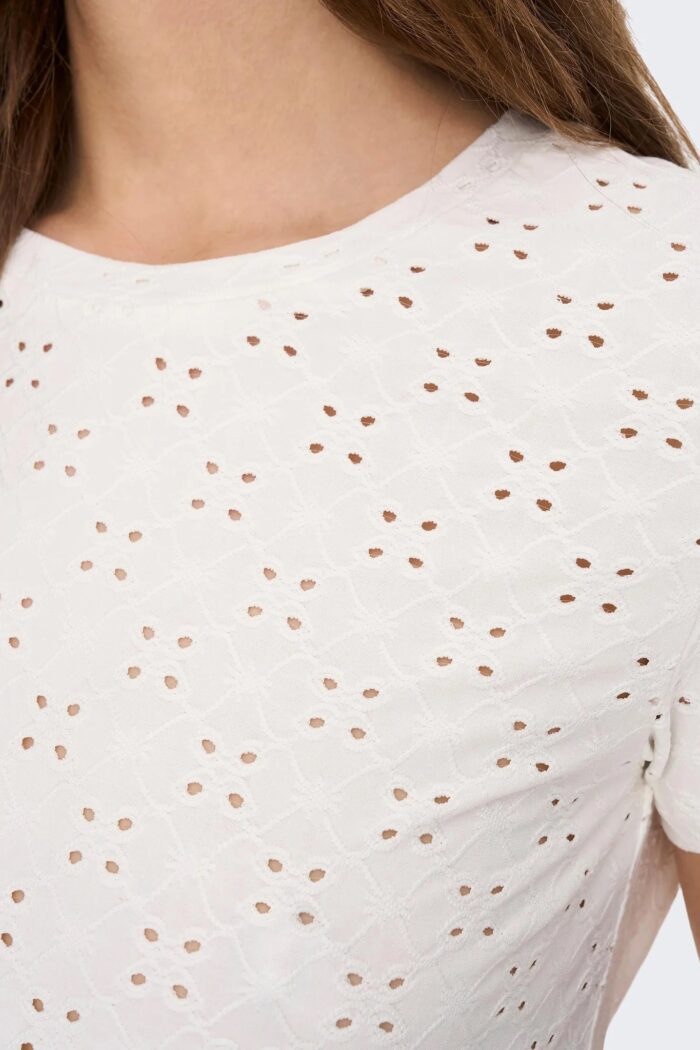 T-shirt Jacqueline de Yong jdycathinka s/s tag top jrs noos Bianco