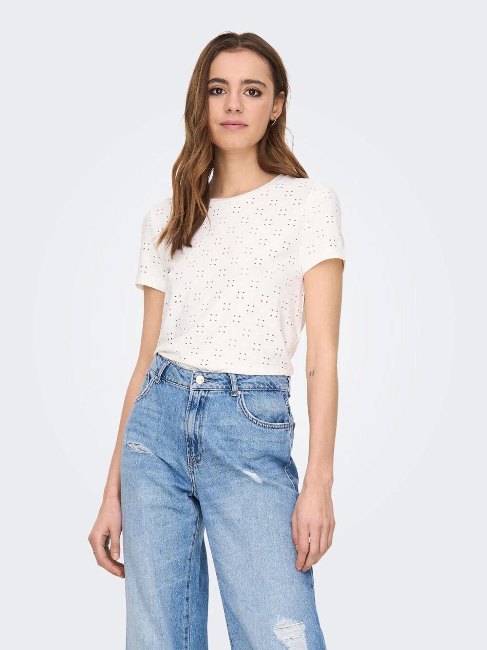 T-shirt Jacqueline de Yong jdycathinka s/s tag top jrs noos Bianco - Foto 3
