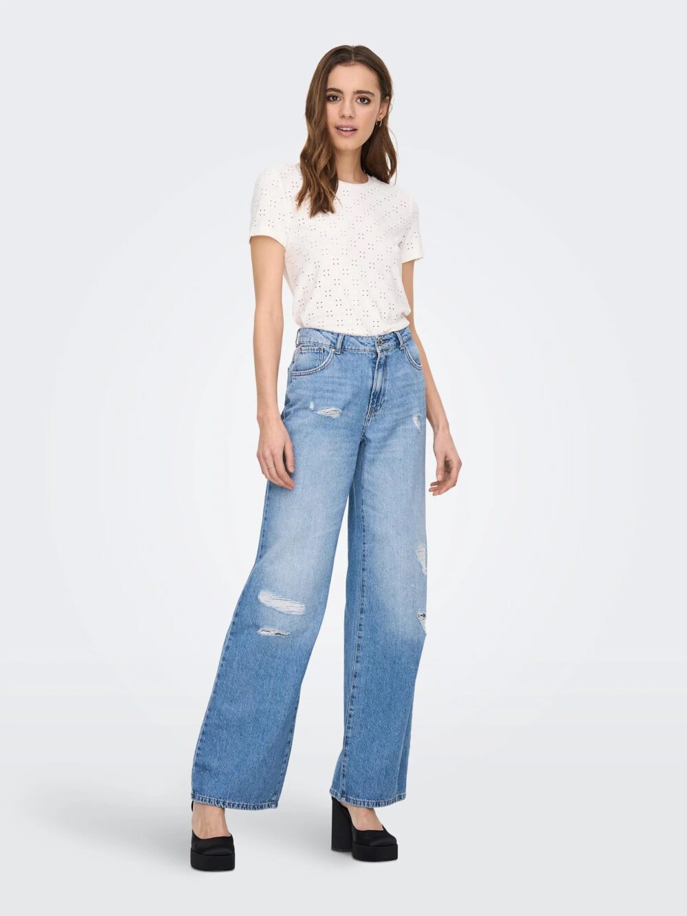 T-shirt Jacqueline de Yong jdycathinka s/s tag top jrs noos Bianco - Foto 4
