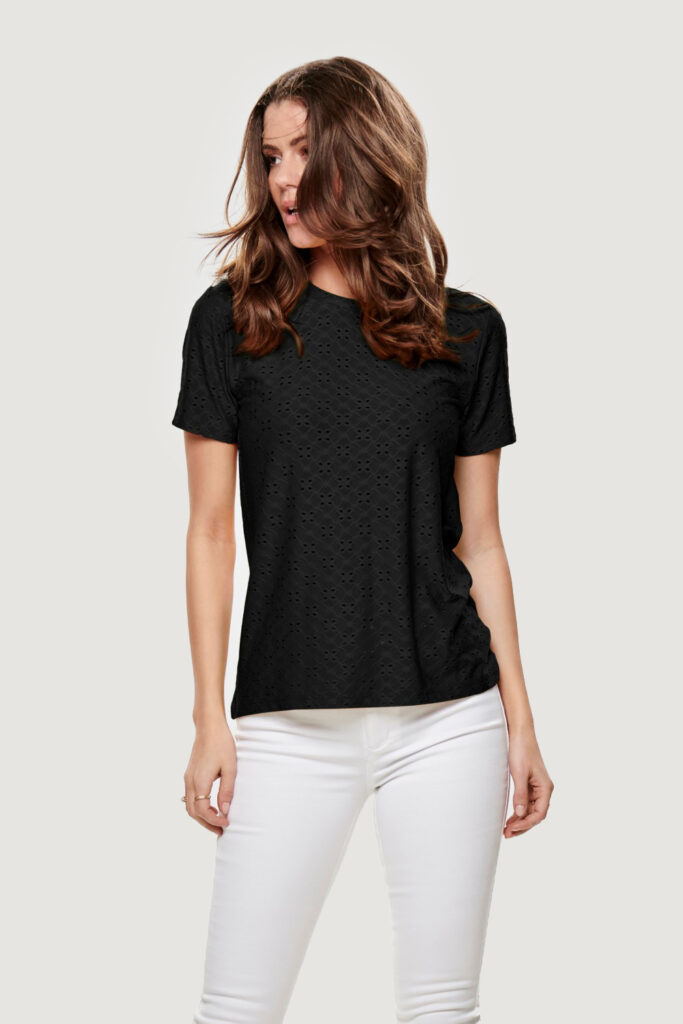 T-shirt Jacqueline de Yong jdycathinka s/s tag top jrs noos Nero