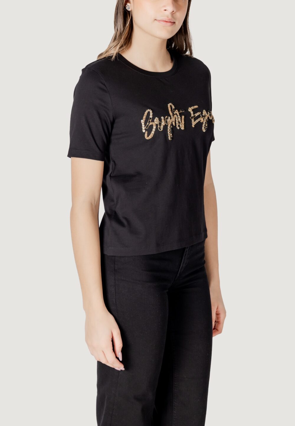 T-shirt Jacqueline de Yong jdyemma s/s lurex emb top jrs Nero - Foto 3