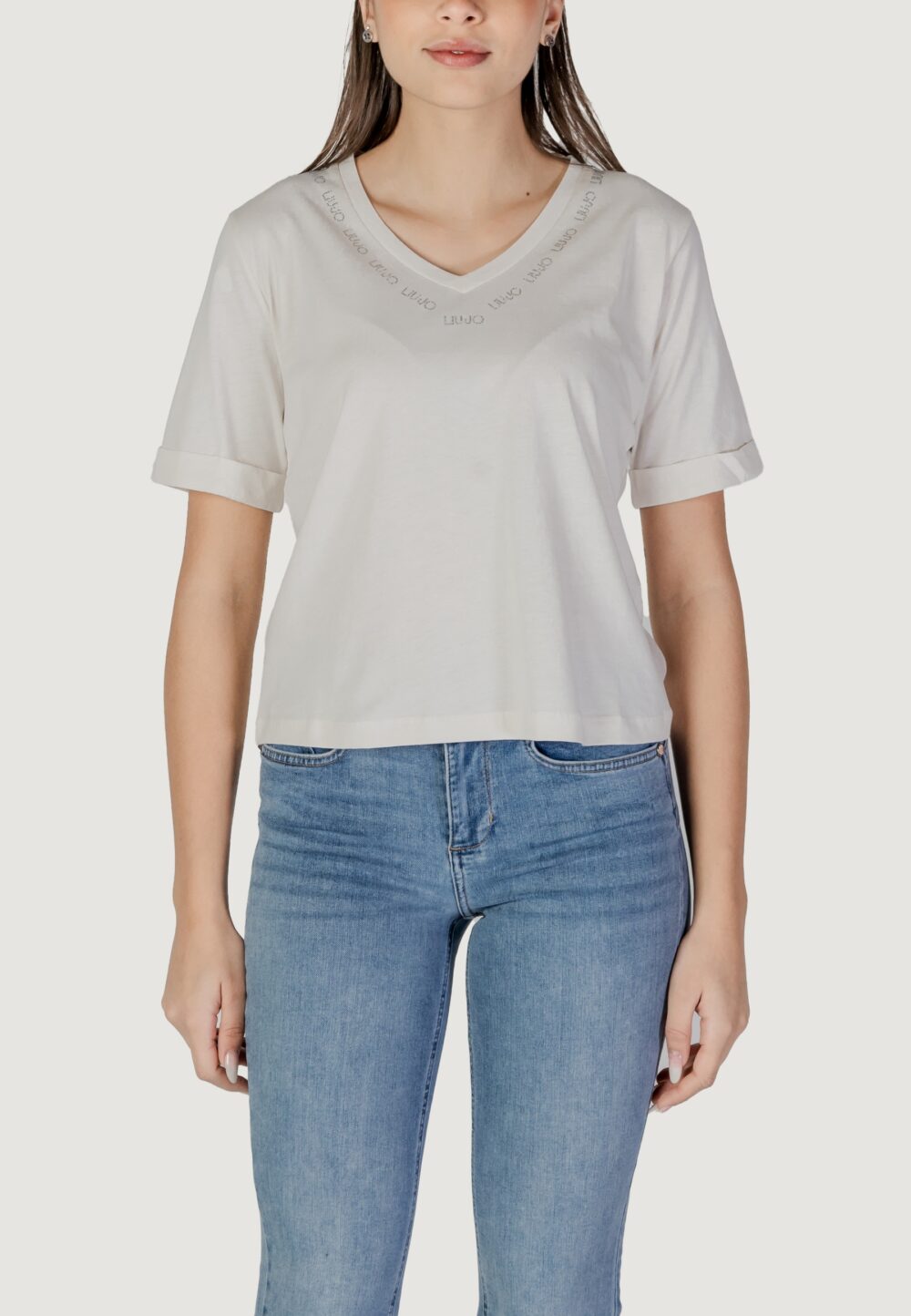 T-shirt Liu-Jo ecs moda m/c Latte - Foto 1