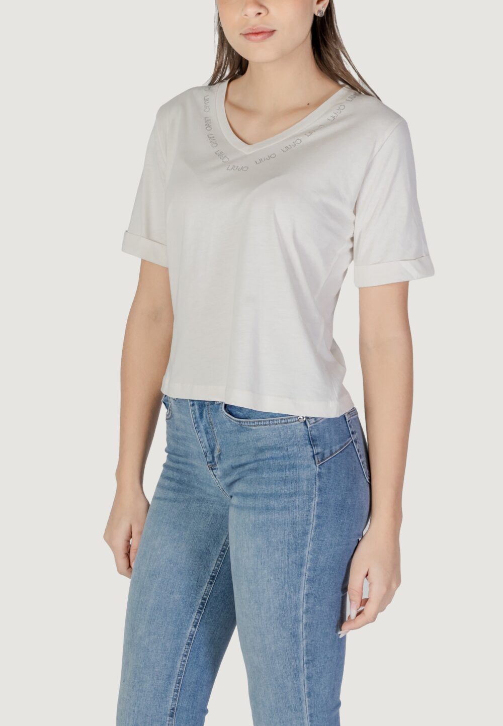T-shirt Liu-Jo ecs moda m/c Latte - Foto 4