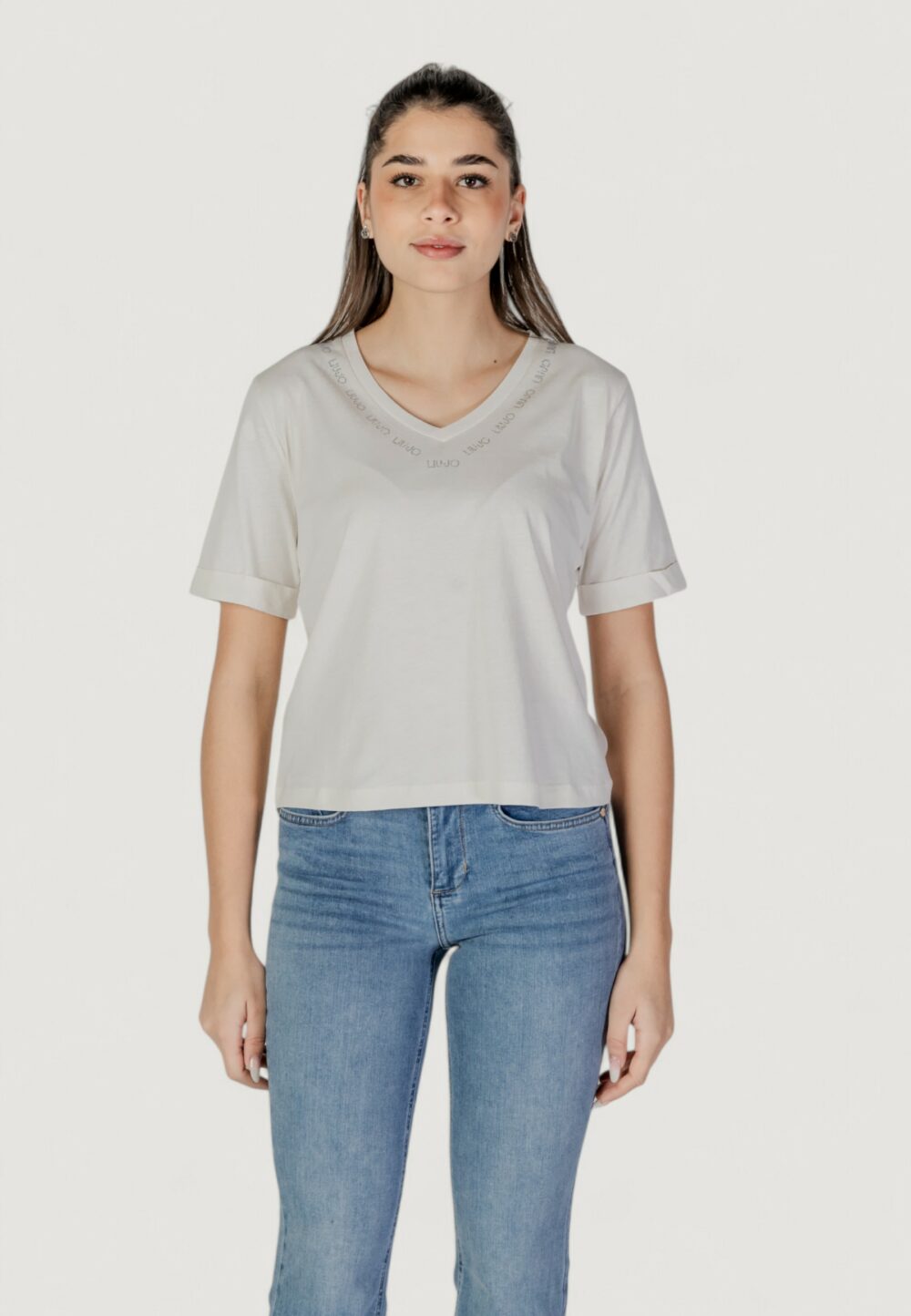 T-shirt Liu-Jo ecs moda m/c Latte - Foto 6