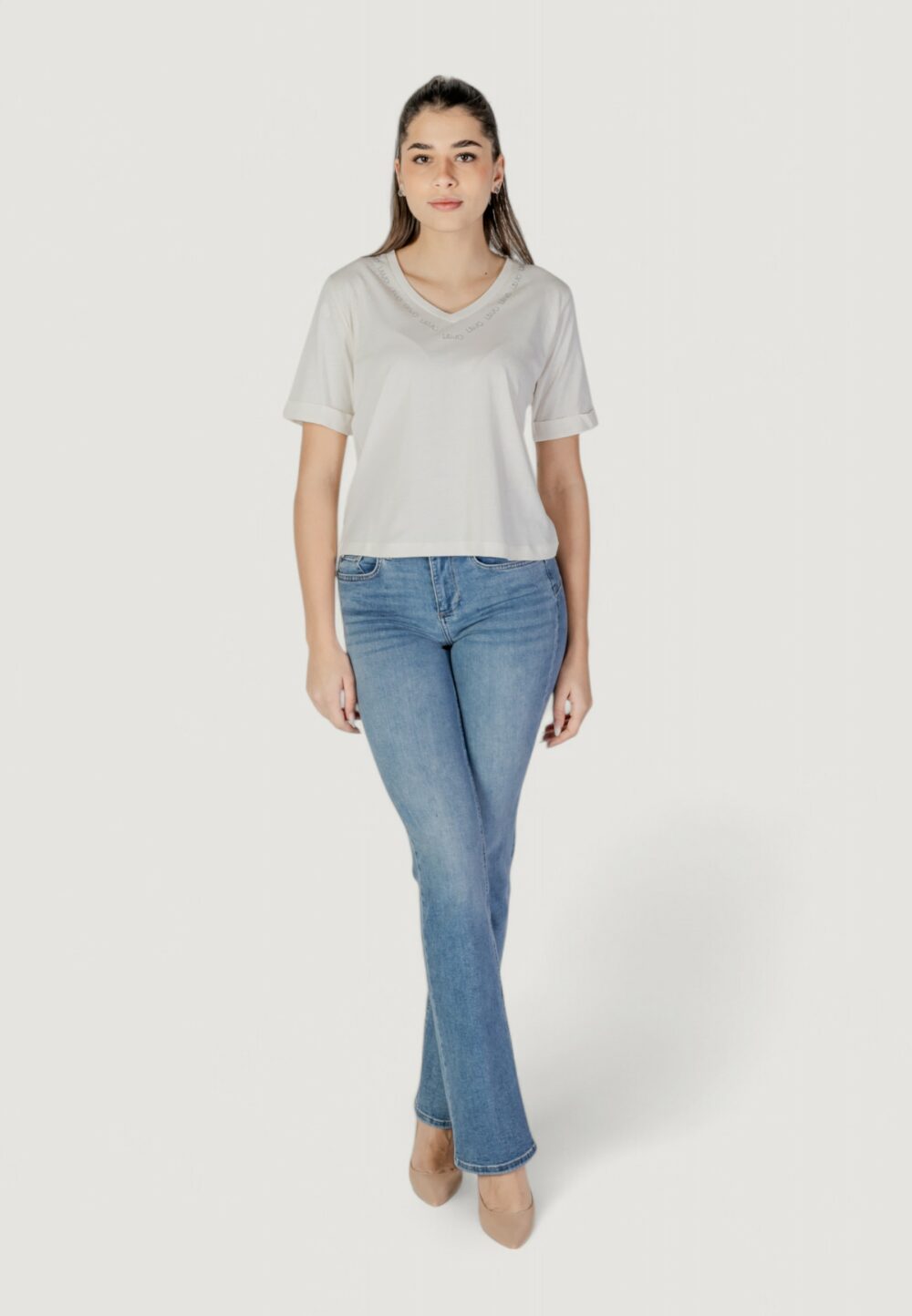 T-shirt Liu-Jo ecs moda m/c Latte - Foto 7