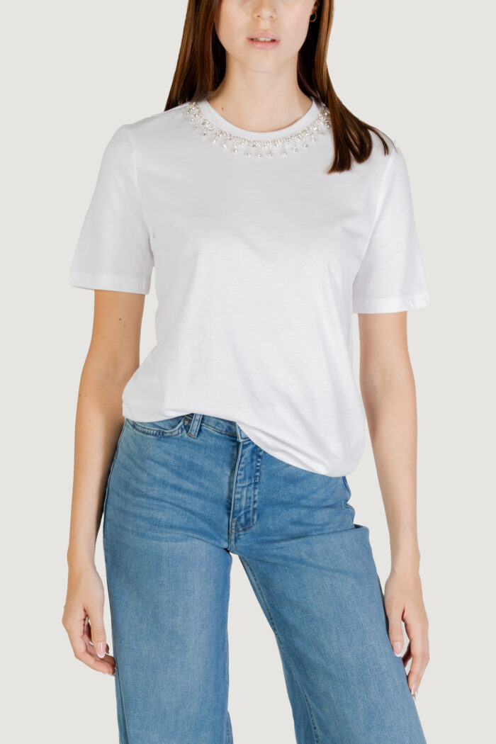 T-shirt Only onlcheri life s/s o-neck chain top jrs Bianco