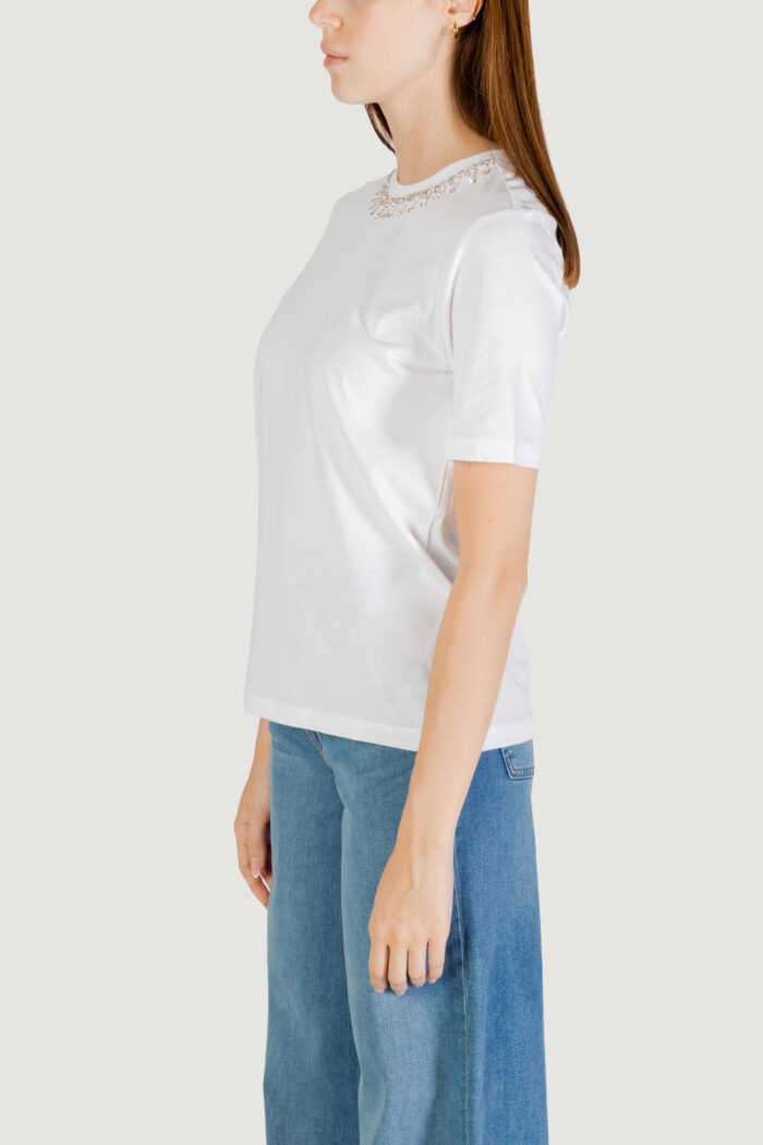 T-shirt Only onlcheri life s/s o-neck chain top jrs Bianco
