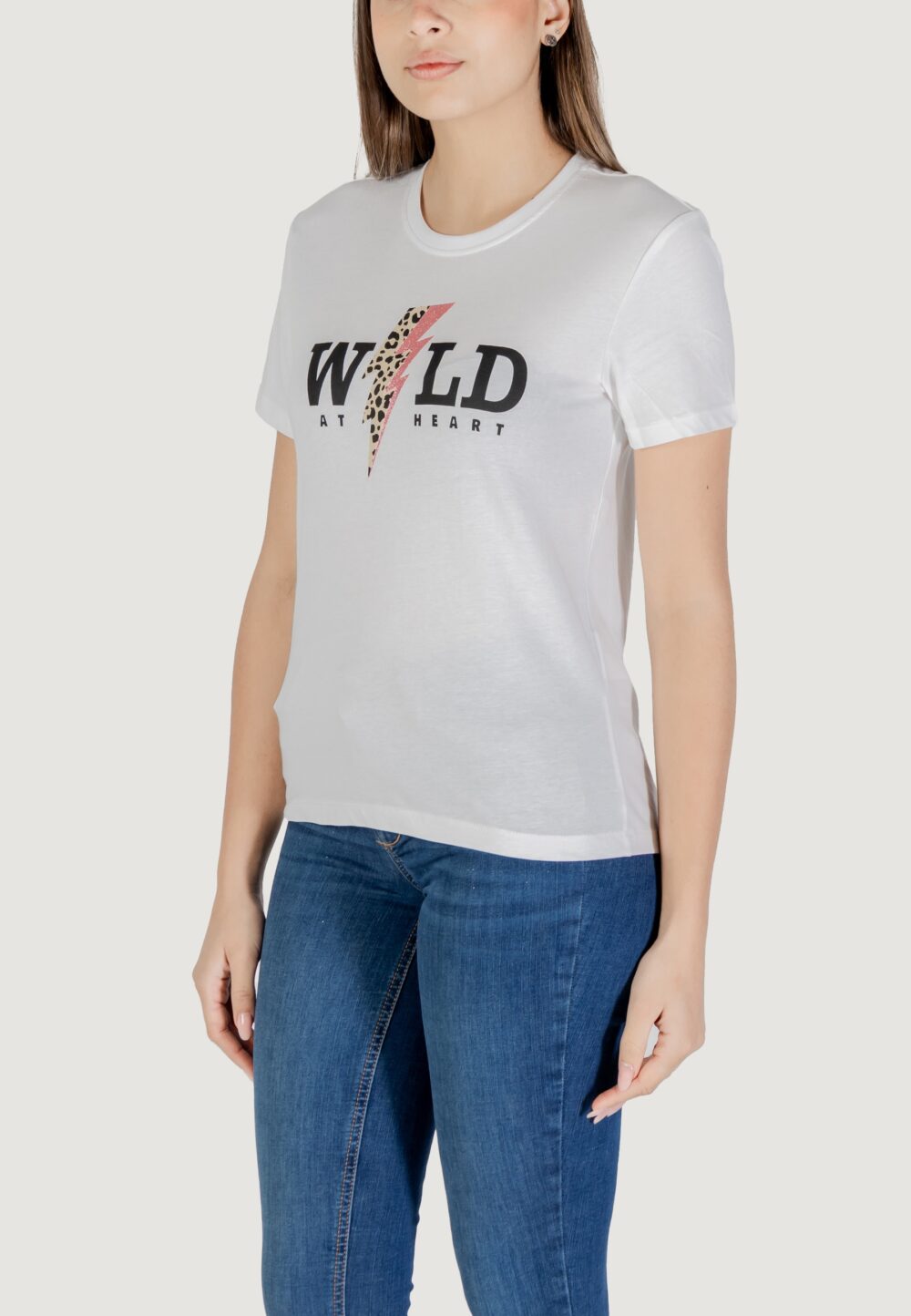 T-shirt Only onlhenny life reg s/s top box jrs Bianco - Foto 2