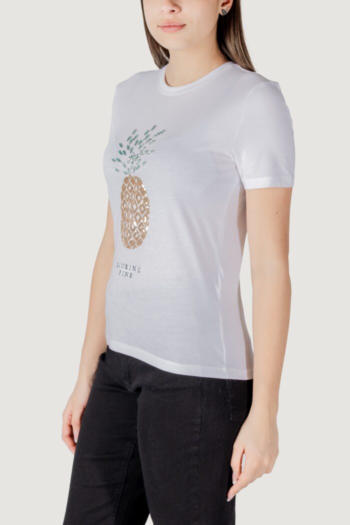 T-shirt Only onlkita life reg s/s pineapple top jrs Bianco