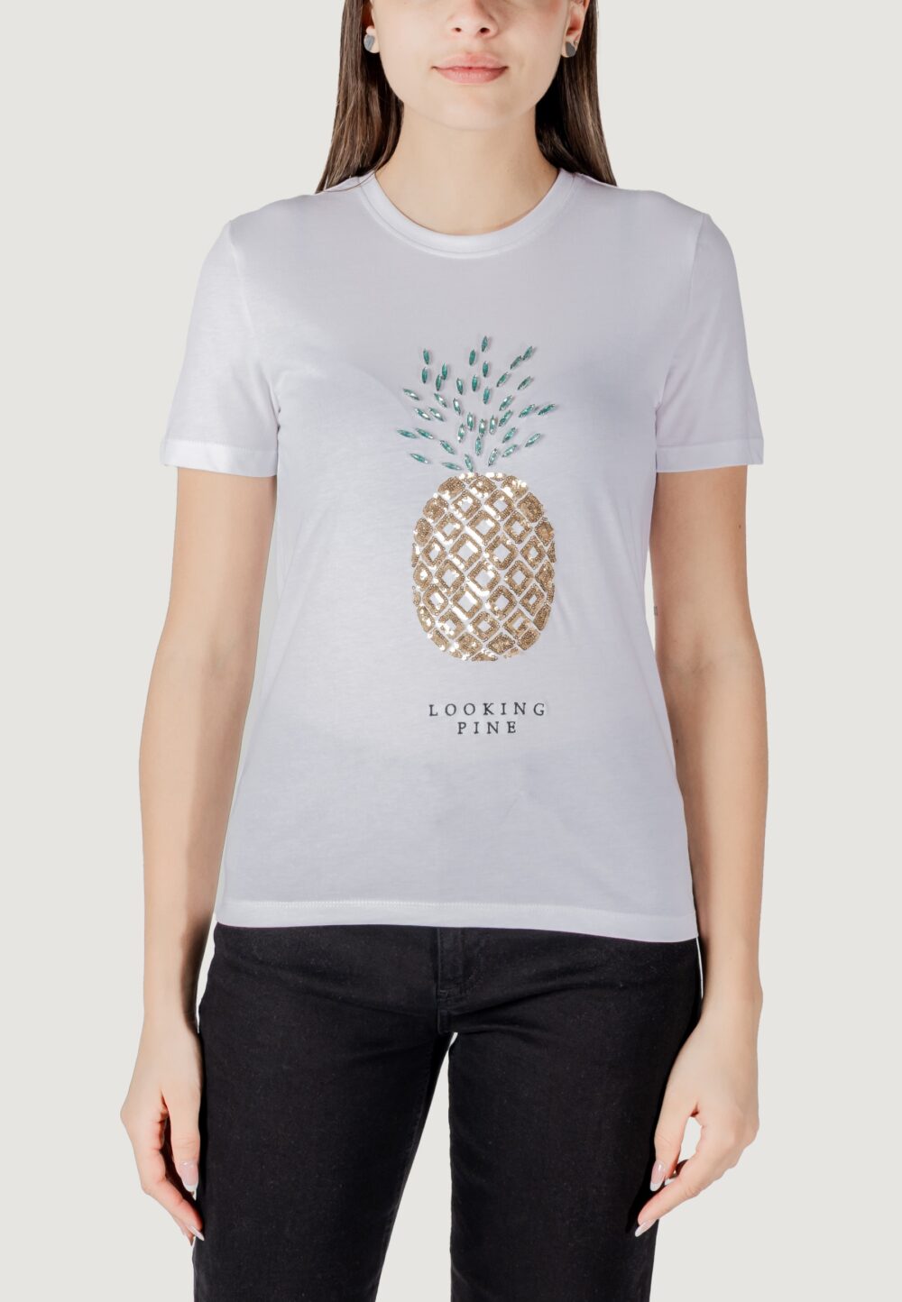 T-shirt Only onlkita life reg s/s pineapple top jrs Bianco - Foto 5