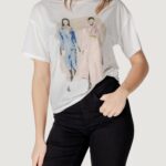 T-shirt Only onlmelina s/s ladies top box jrs Bianco - Foto 1