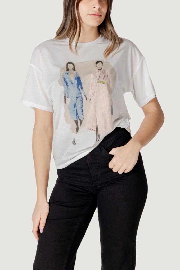 T-shirt Only onlmelina s/s ladies top box jrs Bianco