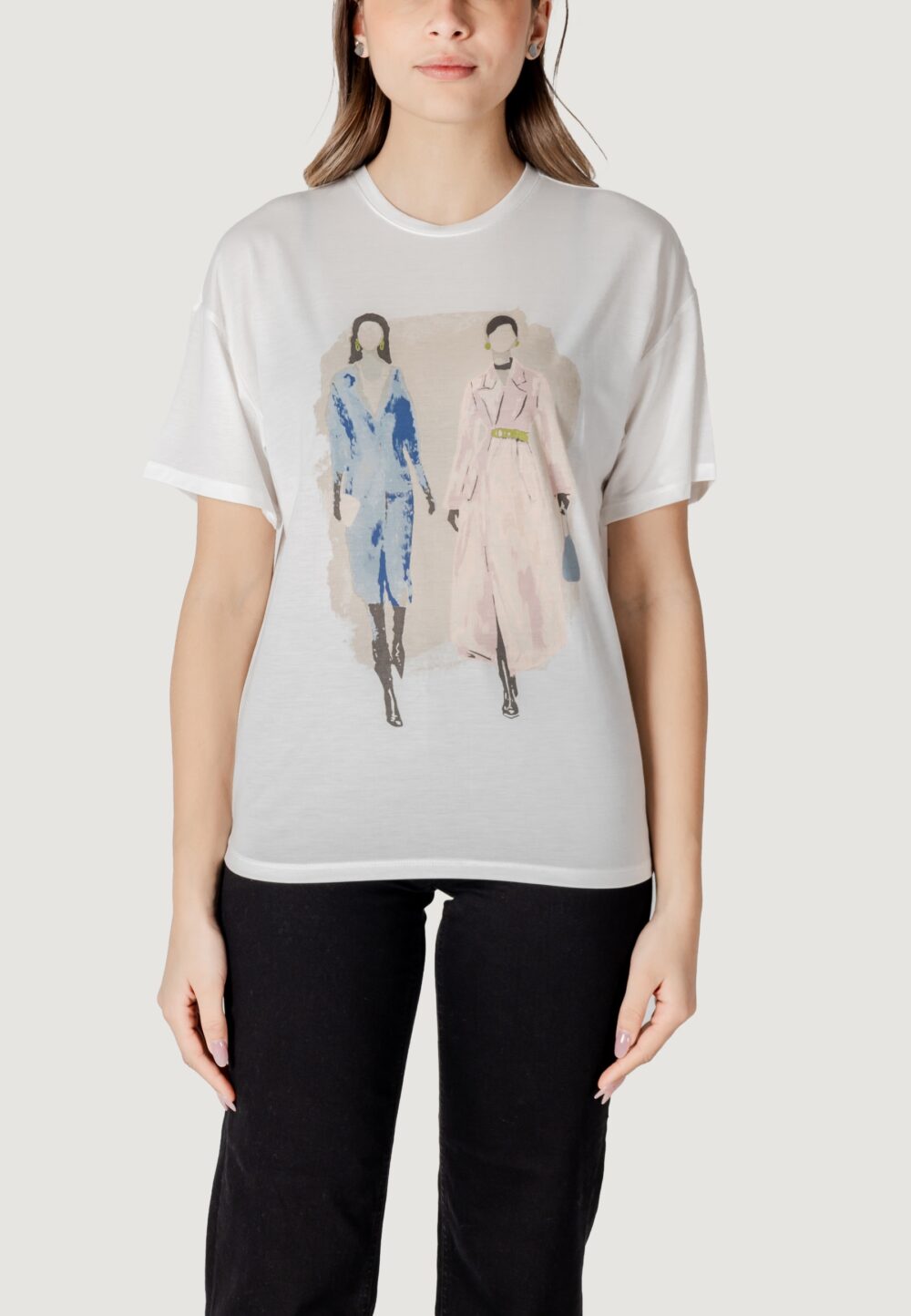 T-shirt Only onlmelina s/s ladies top box jrs Bianco - Foto 5