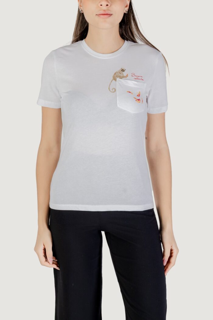 T-shirt Only onlpolli life reg s/s pocket top box jrs Bianco