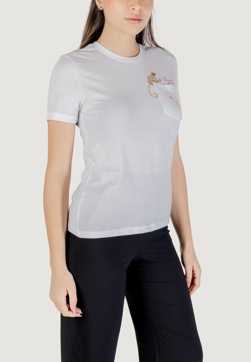 T-shirt Only onlpolli life reg s/s pocket top box jrs Bianco - Foto 2