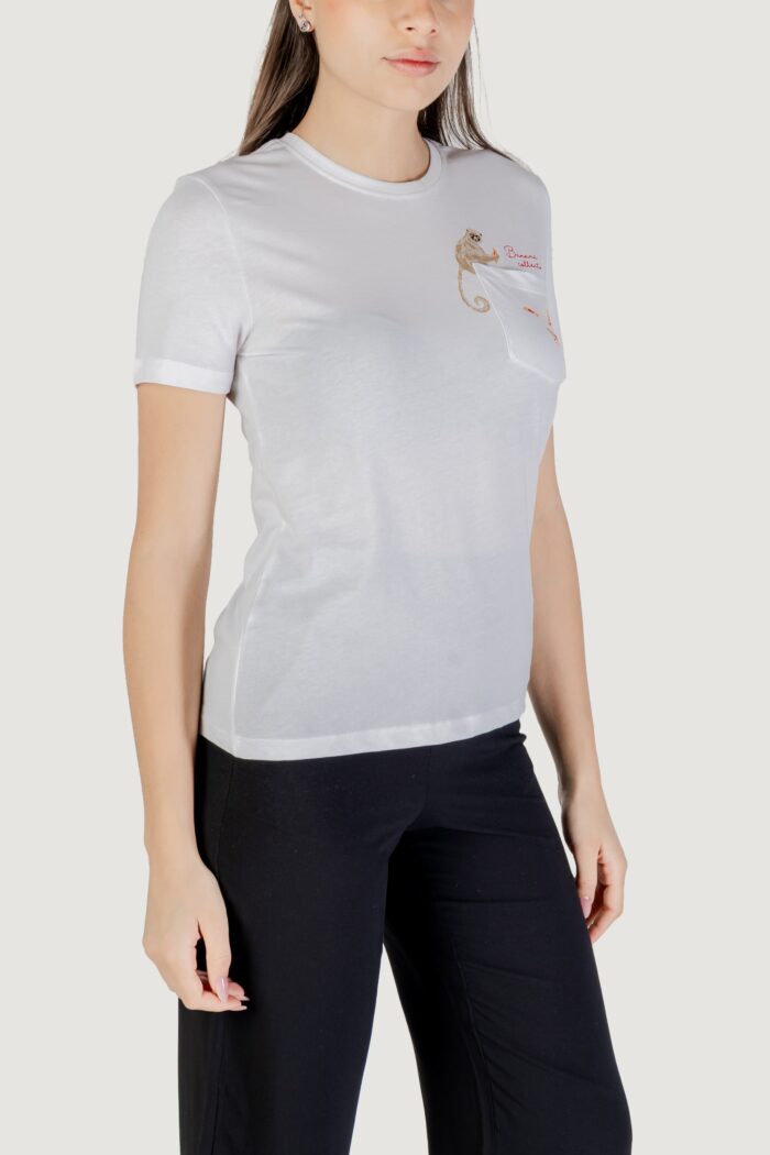T-shirt Only onlpolli life reg s/s pocket top box jrs Bianco